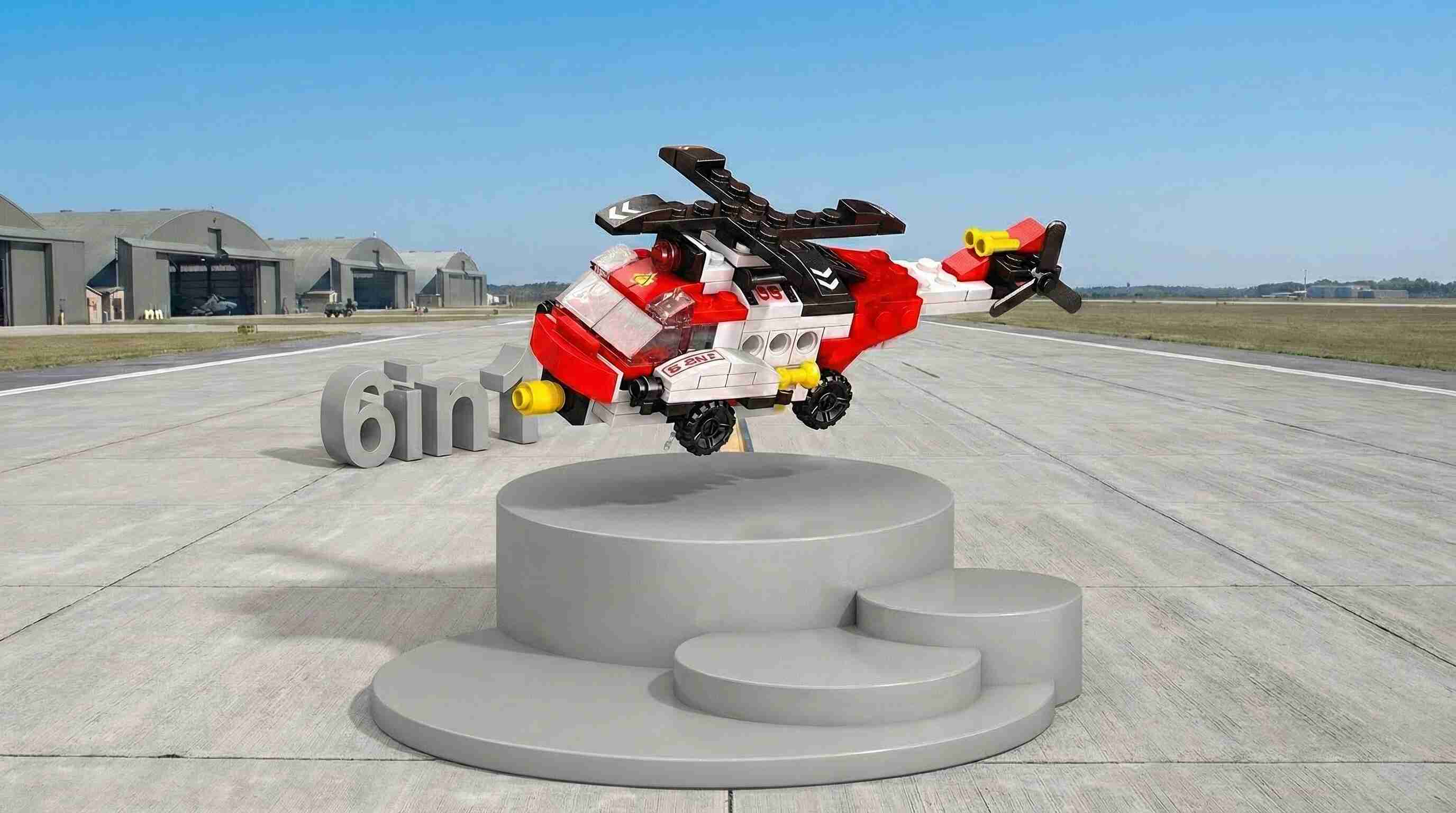 Rescue Helicopter 6 in 1 Building Blocks Set (117 Pieces)