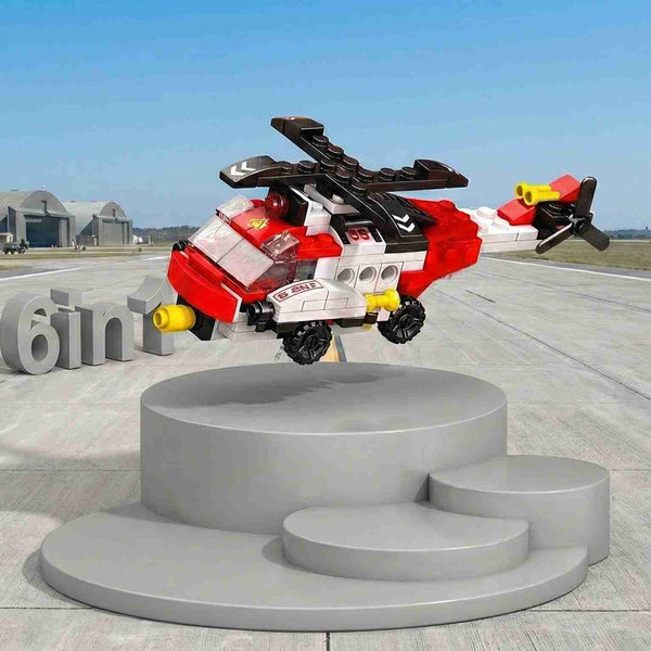 Rescue Helicopter 6 in 1 Building Blocks Set (117 Pieces)