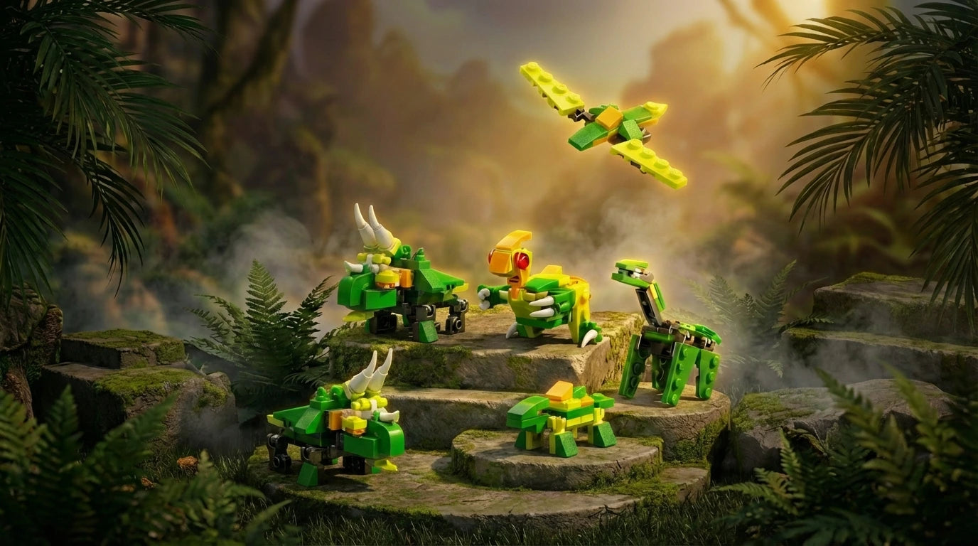Dinosaur World 6 in 1 Building Blocks Set (135 Pieces)