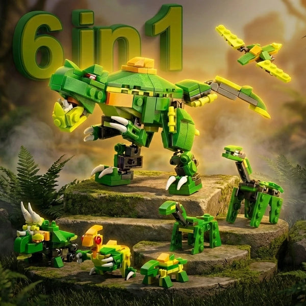 Dinosaur World 6 in 1 Building Blocks Set (135 Pieces)