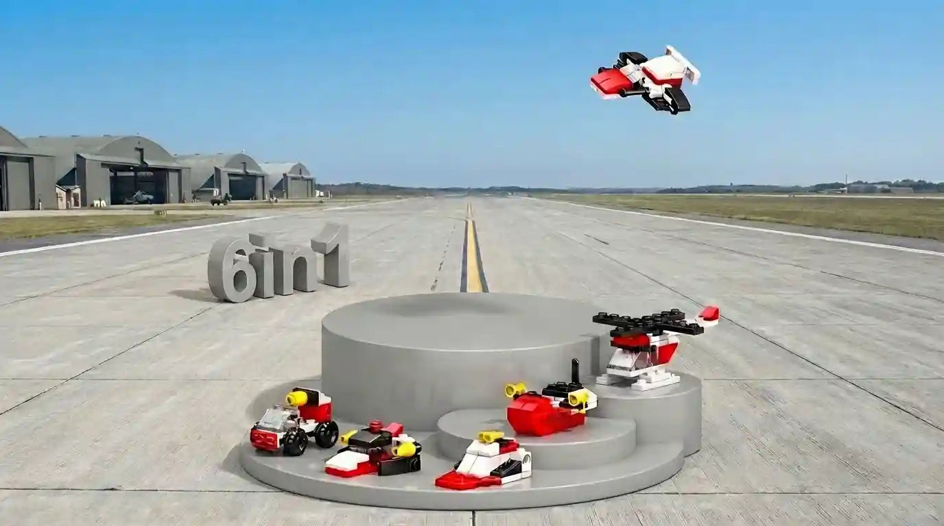Rescue Helicopter 6 in 1 Building Blocks Set (117 Pieces)