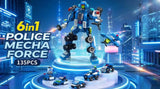Police Mecha Force 6 in 1 Building Blocks Set (135 Pieces)